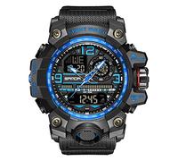 AIMES - Orologio da polso da uomo, per sport all'aria aperta, impermeabile, militare, analogico, digitale, con data, multifunzione, LED, quadrante grande, sveglia, cronometro, da uomo