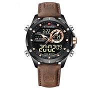 AIMES Orologio da uomo casual con cronografo, impermeabile, sportivo, militare, analogico, movimento al quarzo, elegante orologio da polso elegante regalo per uomo, B2-marrone Nero, Moda casual