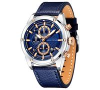 AIMES Orologio da uomo casual con cronografo, impermeabile, sportivo, militare, analogico, movimento al quarzo, elegante orologio da polso elegante regalo per uomo, B1-Blu argento, Orologio da lavoro