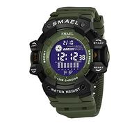 AIMES Orologio da uomo con grande faccia da uomo sportivo digitale impermeabile orologio militare esterno retroilluminazione a LED cronometro allarme data 50MM orologio da polso multifunzione, Nero e blu.