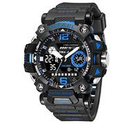 AIMES Orologio da uomo sportivo impermeabile militare da uomo orologio tattico analogico digitale data sveglia cronometro tattica tattica tattica grande orologio da polso da uomo, 8072-Nero blu, Abito