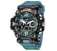 AIMES Orologio da uomo sportivo impermeabile militare da uomo orologio tattico analogico digitale data sveglia cronometro tattica tattica tattica grande orologio da polso da uomo, 8072-Blu verde,
