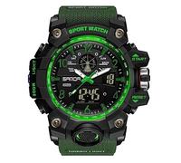 AIMES Orologio da uomo sportivo impermeabile militare da uomo orologio tattico analogico digitale data sveglia cronometro tattica tattica tattica grande orologio da polso da uomo, verde militare -