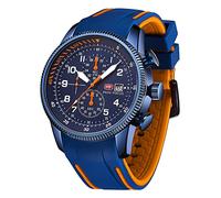 AIMES Orologio da uomo sportivo, militare, impermeabile, cronografo, analogico, al quarzo, quadrante grande, classico, elegante, alla moda, casual, per lavoro, lavoro, regalo elegante per uomo, Blu e