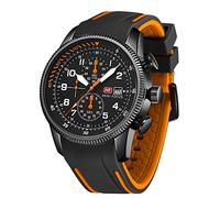 AIMES Orologio da uomo sportivo, militare, impermeabile, cronografo, analogico, al quarzo, quadrante grande, classico, elegante, alla moda, casual, per lavoro, lavoro, regalo elegante per uomo, Nero