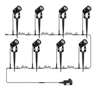 AIMHEIM Faretti da Giardino Luci Proiettore LED Spot Esterno Bianco Caldo 3000K Faretto Led da Esterno 12V 8 in 1 Faretti Led Esterno per Giardino,Vialetto,Cortile Proiettore Da Giardino