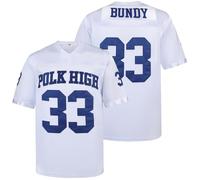 Aimhuo 33 al Bundy - Maglia da Calcio da Uomo, Stile Hip Hop Anni '90, Colore: Bianco, Bianco, XX-Large