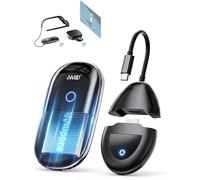 AIMIBO 2026 Trasmettitore e Ricevitore HDMI Wireless con Batteria 5000mAh, Doppie Porte HDMI e USB-C su TX e RX, Decodifica 4K 1080P@60Hz, Portata 50m per Smartphone Laptop a Occhiali AR TV Proiettore