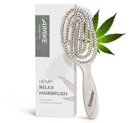 AIMIKE Spazzola per Capelli Che Districa, Spazzola per Capelli Asciutti/Bagnati per Districare per Donne e Uomini, Spazzola Capelli Scheletro Antitironi in Fibra Naturale di Canapa - Avena