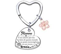 AIMINI Portachiavi Regalo Compleanno per Mamma e Figlia Figlio - Portachiave Ti Voglio Bene