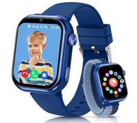 AIMIUVEI 4G Smartwatch Bambini, 1,83''HD Orologio Smartwatch Bambini con GPS e Chiamate, Batteria da 800 mAh, Videochiamate, Chat Vocale, WiFi/LBS/SOS/SMS, Modalità Classe, Contapassi, Sveglia (Blu)