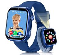 AIMIUVEI 4G Smartwatch Bambini, 1,83''HD Orologio Smartwatch Bambini con GPS e Chiamate, Batteria da 800 mAh, Videochiamate, Chat Vocale, WiFi/LBS/SOS/SMS, Modalità Classe, Contapassi, Sveglia (Blu)