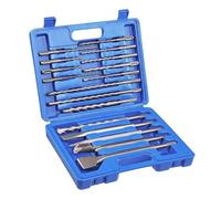 AIMLENTOOL Set di 17 punte per trapano a percussione e scalpello, con punta in carburo, punte da trapano e scalpelli per calcestruzzo, pietra, mattoni, con custodia portatile