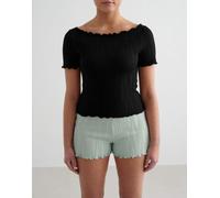Aim'n - Black Tulip - Top nero a maniche corte 40
