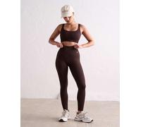 Aim'n - Cacao - Leggings marroni a coste senza cuciture-Marrone 38