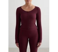 Aim'n - Cardigan tecnico color ciliegia a coste con zip-Rosso 46