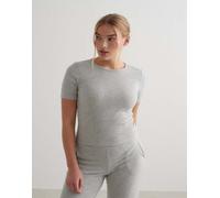 Aim'n - Ease - T-shirt a maniche corte grigio mélange a coste 44