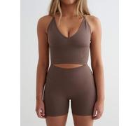 Aim'n - Hotpants modellanti senza cuciture marrone caffè macchiato 38