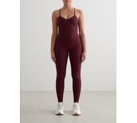 Aim'n - Leggings tecnici color ciliegia a coste-Rosso 38