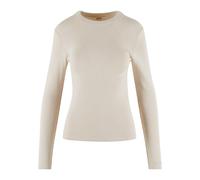 Aim'n - Maglia a maniche lunghe in lana beige Café au lait a coste-Neutro 42