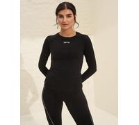 Aim'n - Maglietta a maniche lunghe basic morbida nera-Nero 40