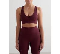 Aim'n - Reggiseno tecnico color ciliegia a coste con zip-Rosso 42