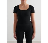 Aim'n - T-shirt tecnica a maniche corte nera a coste-Nero 42