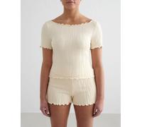 Aim'n - White Tulip - Top a maniche corte bianco mandorla 44