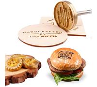 AIMOADO Ferro da Stiro Personalizzato per Hamburger Logo Personalizzato per Pelle di Legno, Barbecue, Cocco, Bistecca (6.35cm)