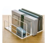 AIMOLLY Porta lettere in acrilico - 5 scomparti, trasparente e facile da pulire, organizer da scrivania/sistema di archiviazione per ufficio, famiglia, home office, scuola, A: 17,5 x 17 x 8 cm
