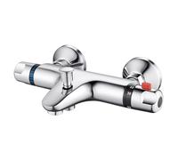 AIMOYO Rubinetto Termostatico per Doccia 38 ℃, Miscelatore Vasca da Bagno, Anti-scottatura, Cromato, Montaggio a Parete