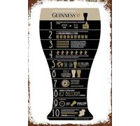 AimQurt 10 cose che non sapevi su Guinness targa vintage in metallo da parete in metallo pittura in ferro per decorazione della casa accessori per porte poster regali caffè bar club 14 x 20 cm, stile