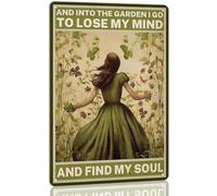 AimQurt And Into the Garden I Go to Lose My Mind, targa in metallo vintage da giardino, stile hippie, decorazione per la casa, accessori per la porta, idea regalo, decorazione da parete per bar, bar
