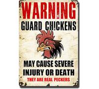 AimQurt Cartello in metallo con scritta "Guard Chickens May Cause Grave Injury or Death They are Real Peckers", decorazione da parete per la casa, camera da letto, accessori per porta, poster regalo