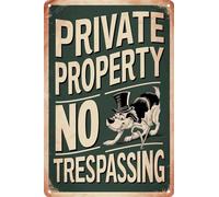 AimQurt Cartello in metallo con scritta "Private Property No Trespassing There is a Vicious Dog in The Yard for House Door or Fence Metal Sign Home Decor Room Door Accessories 14 x 8"