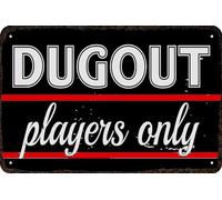 AimQurt Dugout Players Only Targa in metallo vintage divertente decorazione artistica da parete per la casa decorazione della stanza accessori porta uomo grotta camera da letto bar bagno 14 x 20,3 cm