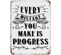 AimQurt First Day of School Signs Every Mistake You Make Is Progress Signs Welcome Back to School Metal Sign Classroom Decor School Signs for Kids School Party Gifts for Student Teacher 20,3 x 30,5 cm