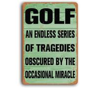 AimQurt Golf An Endless Series Tragies Obscured by the Occasional Miracle Targa in metallo da parete per decorazione esterna per la casa accessori per porte di bar, club, cortile, garage, 30,5 cm x