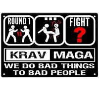 AimQurt Krav Maga We Do Bad Things To Bad People, cartello in metallo con scritta "Krav Maga", poster per casa, boxe, lotta, garage marziali, decorazione da parete, 14 x 20 cm, stile 4