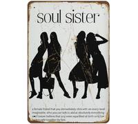 AimQurt Soul Sister Gift Soul Sister Definizione Wall Art Best Friend Birthday Novità Retro Tin Metal Sign Wall Art Poster per decorazione della casa Accessori per la porta della stanza Poster Regali