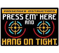 AimQurt Targa in metallo con istruzioni per il passeggero, stampa 'em here and hang on tight, poster con istruzioni per il passeggero, per casa, bar, pub, grotta, insegna, 20,3 x 30,5 cm, stile-5