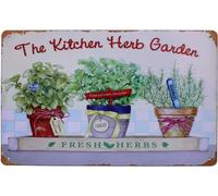 AimQurt Targa in metallo con scritta "Fresh Herbs The Kitchen Herb Garden Flowers", decorazione per la casa, decorazione per la casa, decorazione da parete per negozi, cortile, 30,5 x 40,6 cm, stile-3