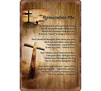 AimQurt Targa in metallo con scritta in lingua inglese "Faith Cross Christ Remember Me" (lingua italiana non garantita), decorazione per la casa, decorazione per porte, poster, regali, bar, club
