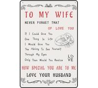 AimQurt Targa in metallo con scritta in lingua inglese "To My Wife" Never Forget That Of Love You How Special You Are To Me, decorazione da parete per San Valentino, per club, bar, camera da letto
