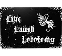 AimQurt Targa in metallo vintage con scritta "Live Laugh Lobotomy" (lingua italiana non garantita), divertente poster per decorazione della casa, accessori per porte di bar, garage, caffè, cucina
