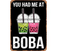 AimQurt Targa vintage in metallo con scritta "You Hate Me At Boba Tea", per casa, cucina, bar, caffetteria, accessori, decorazione da parete, idea regalo, 14 x 20 cm, stile 3