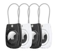 Aimtel 4 Pezzi AirTag Portachiavi compatibile con supporto Apple AirTag Custodia,Supporto AirTag Secure con cavo,Chiavi Zaini e Animale,IPX8 Impermeabile Custodia AirTag