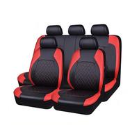 AIMXGBPS 9 Pezzi Auto Set Coprisedili Pelle per Mitsubishi L200 2.2 DI-D/2.4 DI-D, Traspirante Antiscivolo Impermeabile Protezione Sedile, Compatibile con Airbag,B Red