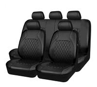 AIMXGBPS 9 Pezzi Auto Set Coprisedili Pelle per Mitsubishi L200 2.2 DI-D/2.4 DI-D, Traspirante Antiscivolo Impermeabile Protezione Sedile, Compatibile con Airbag,A Black