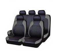 AIMXGBPS 9 Pezzi Auto Set Coprisedili Pelle per Mitsubishi L200 2.2 DI-D/2.4 DI-D, Traspirante Antiscivolo Impermeabile Protezione Sedile, Compatibile con Airbag,C Grey